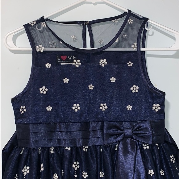 EUC LOVE byspecialoccasions Girl Navy Sequin Dress - Picture 2 of 7